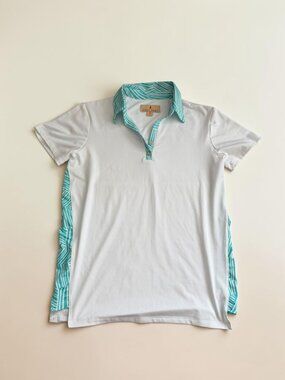 SPORT HALEY White Aqua Active T Shirt Polo Size XS